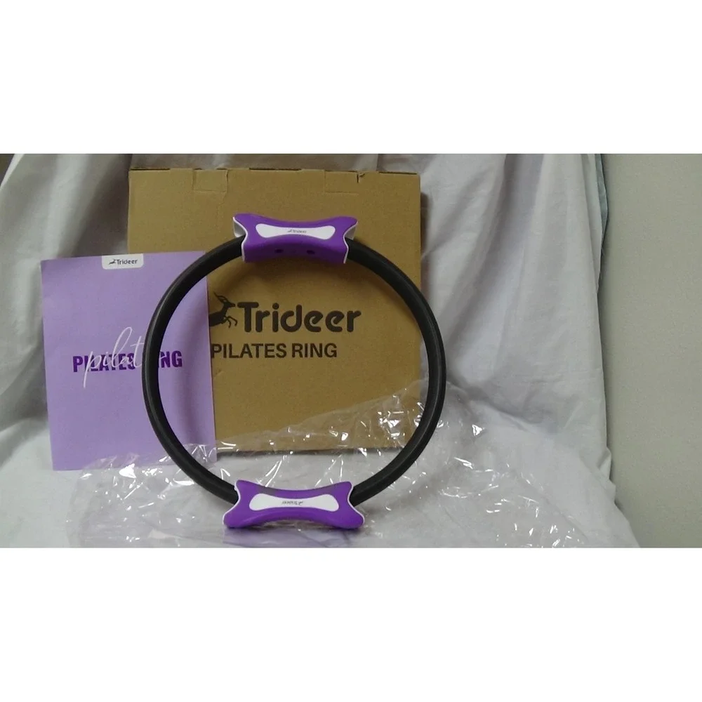 Pilates Ring  Dual Grip  Sport Yoga Fitness Exercise Black and Purple #030